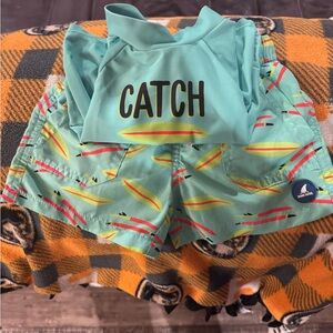Catch Kids Swim Shorts - Blue and Yellow